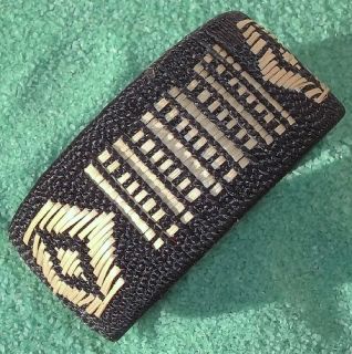 Argento Woven Fabric Wood Sterling Memory Cuff Bracelet