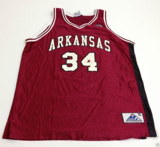 Vintage Arkansas Razorbacks APEX Basketball Jersey 54 XL Maroon Early 