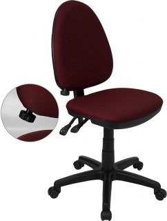   Fabric Armless Home Office Desk Chairs w Adj Lumbar Knob