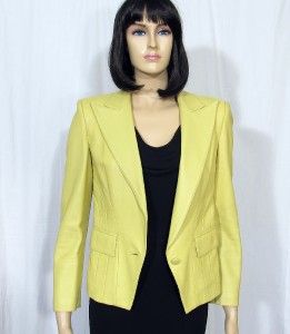 antonio berardi pale yellow leather jacket size 40 6
