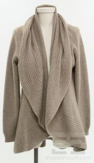 Rani Arabella Taupe Cashmere Open Front Sweater Size Large