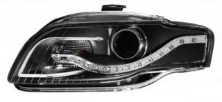 Anzo Black R8 LED Style Projector Headlights 07 09 Audi A4 S4 RS4 