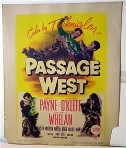 1951 Orig Passage West Western Movie 14x17 Window Card