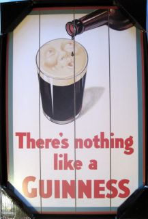 Nothing Like Arthur Guinness Irish Beer Bottle Pint Glass Wood Bar Pub 