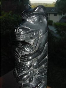1896 Museum Quality Haida Indian Argillite Totem Pole
