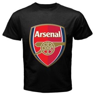 Arsenal Logo Vintage Black Mens T Shirt s 3XL
