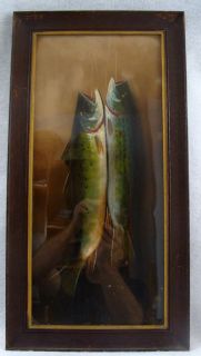 Antique William Henry Chandler Hanging Game Fish Pastel Painting