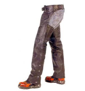 Mens Womans Cowhide Leather Motorcycle Chaps w Removable Liner Xs S M 
