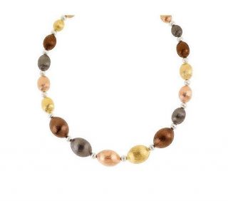 QVC Arte DArgento Sterling Silver 18K Clad Satin Bead 18 Necklace $ 