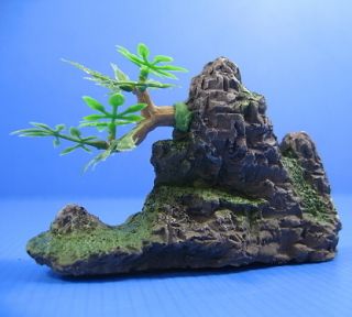 Mountain View Aquarium Ornament Tree s Size Rock Cave