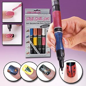   Kit Migi Nail Art Salon Polish Pen Brush Design as Seen on TV