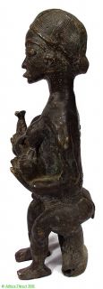 Asante Bronze Figure Mother and Child Maternity Africa