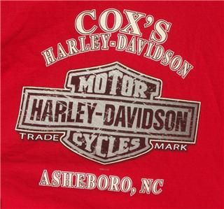 Harley Davidson® Long Sleeve Mens T Shirt RED Size Large Skull 