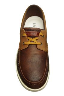 Lacoste Mens Boat Shoes Arverne 4 SRM Brown Tan Leather Suede Sz 8 5 M 