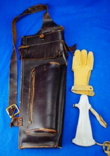 Vintage Old Leather Archery Archer Arm Guard Medium Thurlow Glove 