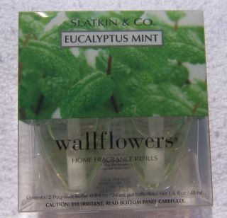 Bath and Body Works Wallflowers Refills Eucalyptus Mint 2 Bulbs New 