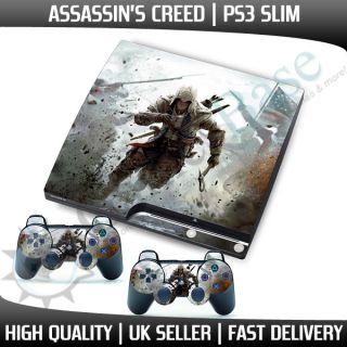 Assassins Creed 3 Playstation 3 Slim Skin Stickers + 2 Controller 