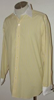 Turnbull ASSER Yellow Striped French Cuff Dress Shirt 16x34