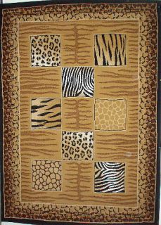 Safari Print Skin Tiger Cheetah 4x6 Woven Area Rug New