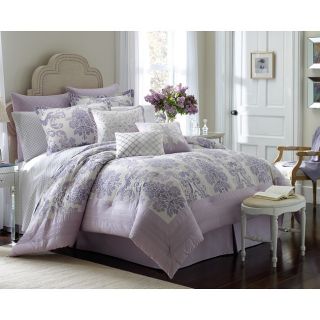Laura Ashley Addison King size 4 piece Comforter Set W/Bedskirt