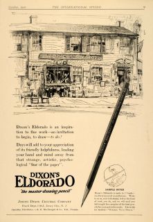 1920 Ad Dixon Eldorado Drawing Pencil Lead HB Joseph Original 