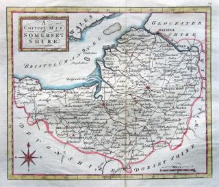 Somerset Osborne Original Antique Map 1748