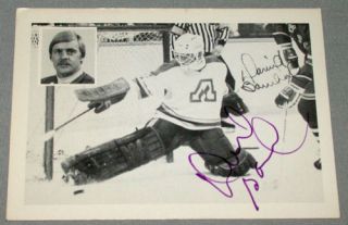 79 80 Dan Bouchard Atlanta Flames Signed NHL Postcard