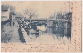 Spain Asturias Puente de La Guia Nice Old Postcard