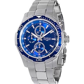 Armitron Mens Stainless Steel Multifunction Blue Dial Sport Watch