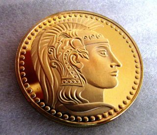 Gold Layered Athena Goddess Owl of Attica in Gorgeous Brilliant Proof 