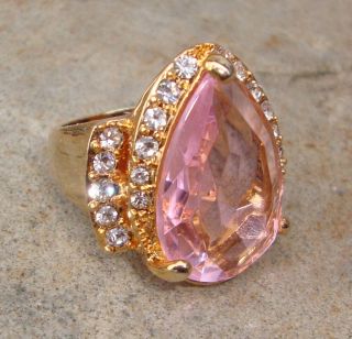 Massive Ring by Arnold SCAASI Runway Haute Couture Blinding Pink Ice 