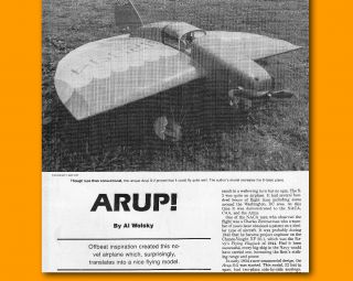 RC Plan Arup s 2 RC 1933 Flying Wing Model Airplane Plans