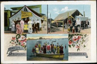 Camp Harrison HIGHLANDS NJ Beautiful multi image Postcard 1910