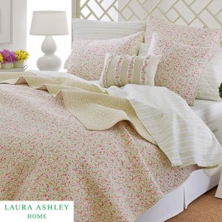 Laura Ashley Sophia King Quilt Set & Decorative Pillow   Garden Party 