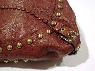 Isabella Fiore Whipflash Revival Audra Hobo Bag Purse Brown Leather 