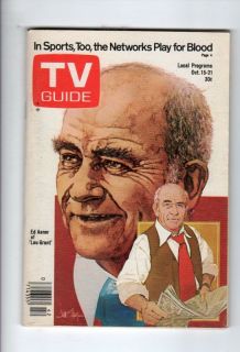 TV Guide Oct. 15 21 1977 Ed Asner of Lou Grant