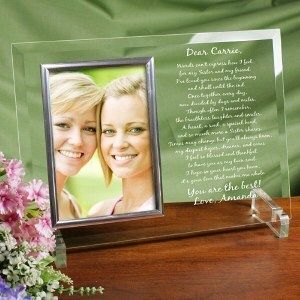 To My Sister Personalized Beveled Glass Sisters Picture Photo Frame 