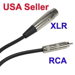 12ft XLR Female RCA Cable Connector Audio Adapter