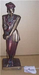 1990 Austin Sculptures Birdie Female Golfer Bronze Color Statue 