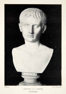 1908 Print Gaius Julius Caesar Augustus First Emperor Roman Empire 