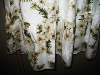 AliI Fashions Dress Hawaiian White w Green Flowers Size XXL 100 