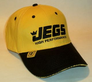 New Jegs High Performance Automotive Yellow Ball Cap Velcro Strap 