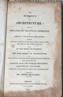1814 Architecture Book. Boston. By Asher Benjamin. Rare
