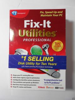 Avanquest #1 Selling Disk Utility FIX IT UTILITIES PROFESSIONAL  5 PC 