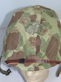 Original US M1 Helmet with Korean War USMC Camo Cover