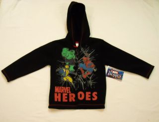 NWT Boys Size 4 Marvel Heroes Zip up Sweatshirt/Hoodie/Coat 