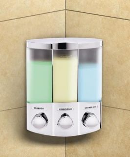 New Trio Triple Soap Shampoo Shower Dispenser Chrome