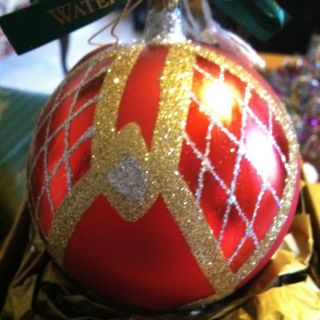 Waterford Glass Ornament Avoca Christmas Red Ball