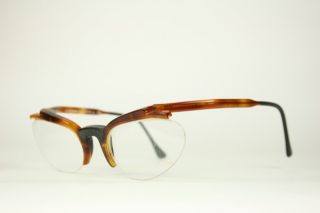 Demi amber halfrim cateye eyeglasses by Augusto Valentini  A2