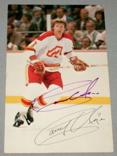 Garry Unger Atlanta Flames Signed NHL Hockey Postcard